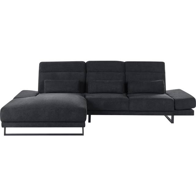 Beliani Right Hand Fabric Corner Sofa Black Ikast, Black