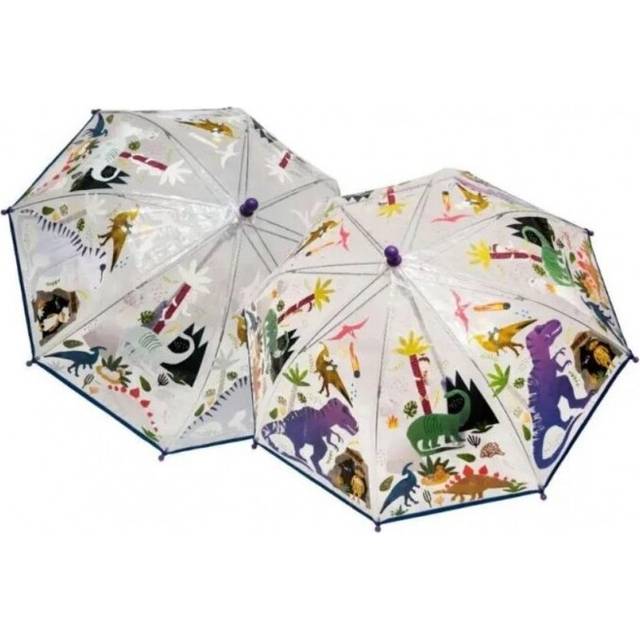 Floss & Rock Transparent Colour Changing Umbrella - Dino