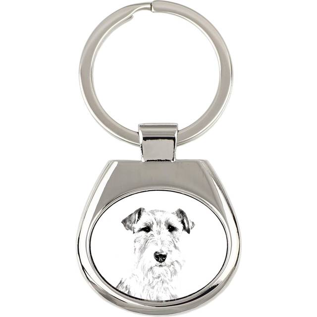 Fox Terrier Wire - keychain with a dog, keychain with a print, personalized pendant from the Art-Dog brand silver