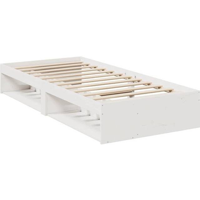daybed uden madras 90x200 cm massivt fyrretræ hvid