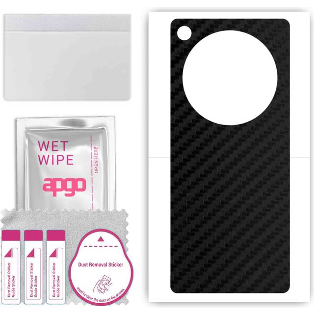 apgo Protective Skin Sticker for the back compatible with OnePlus Open, Wrap Film, Foil, Vinyl - Pattern Carbon Black