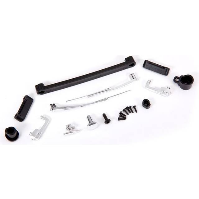 Traxxas Door handles, left, right, and rear / retainers (3) / windshield wipers, left & right / retainer (1) / fuel cap / fuel flange / fuel cap mount/ 1.6x5 BCS (self-tapping) (7) / 2.6x8 BCS (1)
