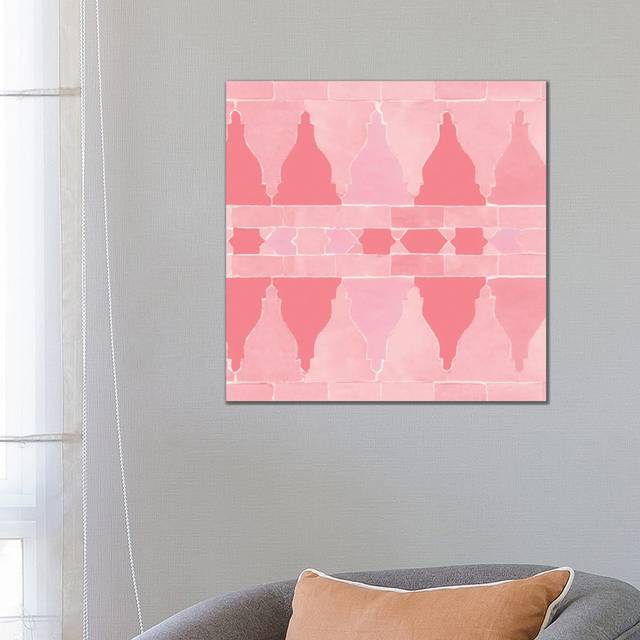 Moroccan Zellige With Abstract Red Wall Pattern (66.04 cm H x 66.04 cm W x 1.91 cm D)