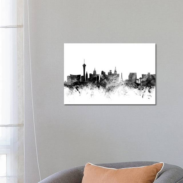 Las Vegas, Nevada in Black and White by Michael Tompsett - Wrapped Canvas Art Prints (45.72cm H x 66.04cm W x 1.91cm D)