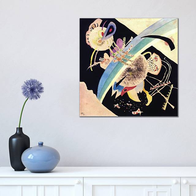 Study for Circles on Black by Wassily Kandinsky - Wrapped Canvas Painting (45.72cm H x 45.72cm W x 3.81cm D)