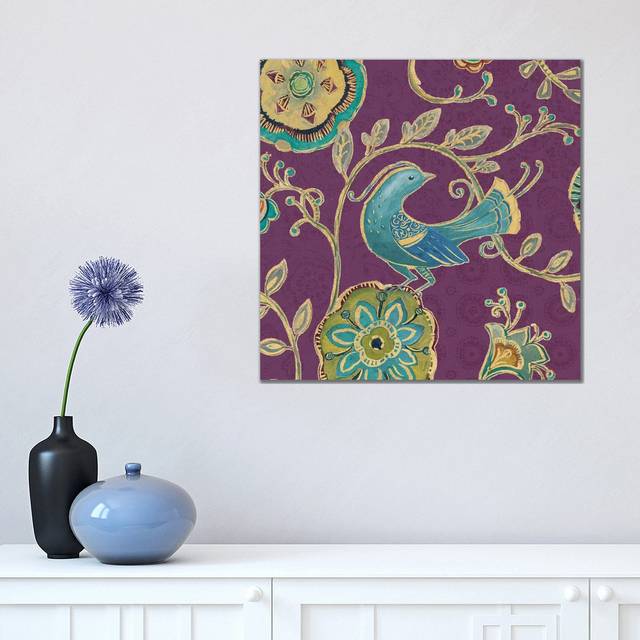 Aubergine Bohemian Wings IX by Daphne Brissonnet - Wrapped Canvas Painting (45.72 cm H x 45.72 cm W x 3.175 cm D)