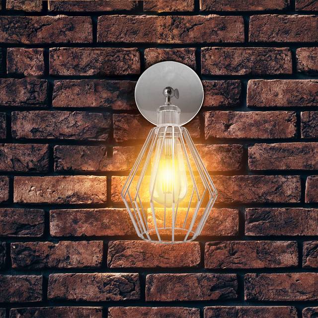 Leaman 1 - Light Dimmable Chrome Armed Sconce (30cm H X 20cm W X 26cm D)