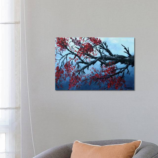 Japanese Cherry Blossom Flowers by Derek McCrea - Wrapped Canvas Painting (66.04 cm H x 45.72 cm W x 3.175 cm D)