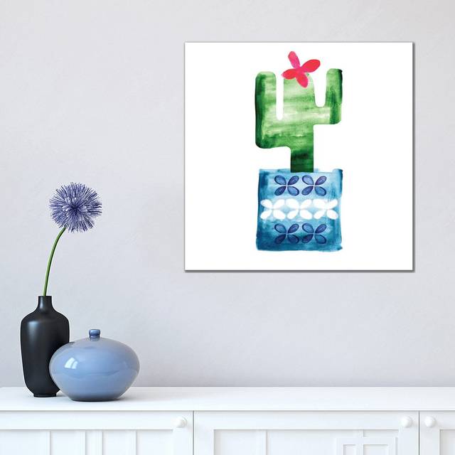 Colourful Cactus VI - Wrapped Canvas Painting (45.72 cm H x 45.72 cm W)