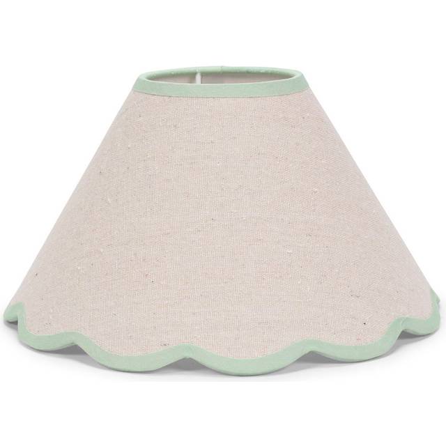 Florie Fabric - Linen Tapered Lamp Shade ( Clip On ) Cream - Green (22cm H x 41cm W x 41cm D)