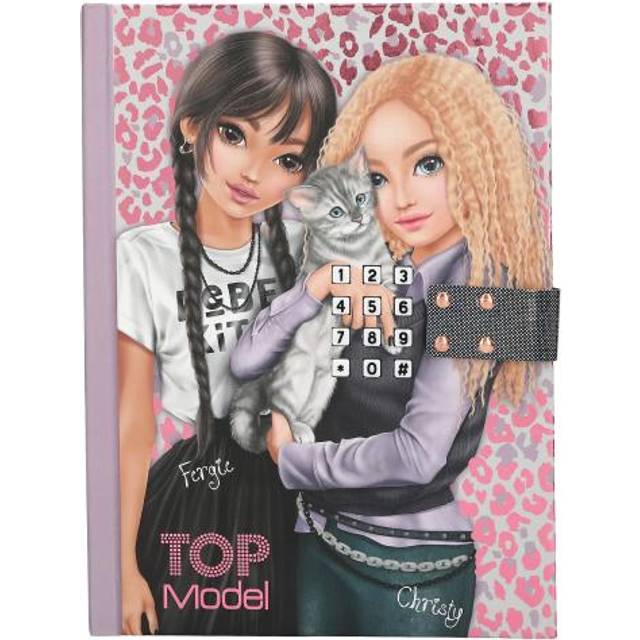 Depesche 13230 TOPModel Rebel Kitty – dagbok med nummerkod och ljud, bok med modellmotiv, leo-mönster och 80 linjerade och färgglada illustrerade sidor