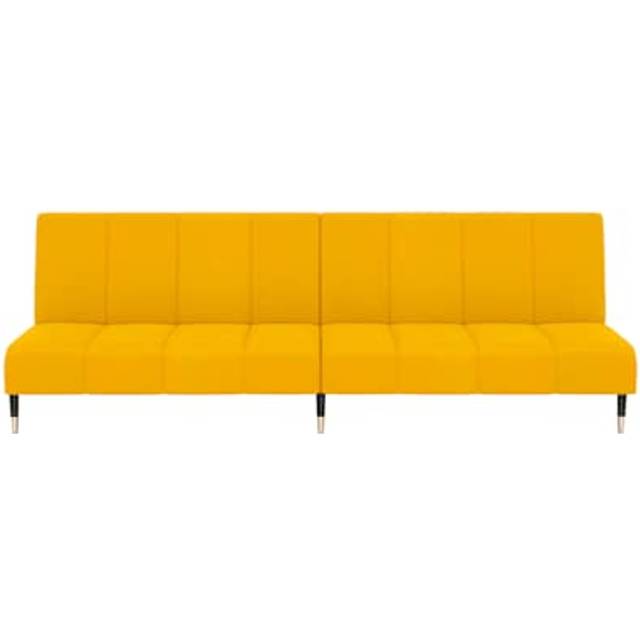 Bäddsoffa 2-sits gul sammet