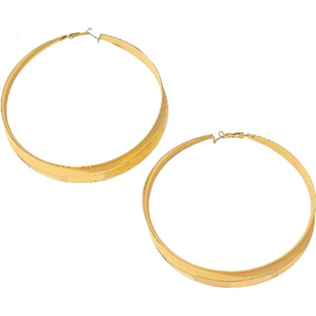 SHEIN Latest Popular Stylish & Personalized & Concise & Exaggerated Metallic Hoop Earrings