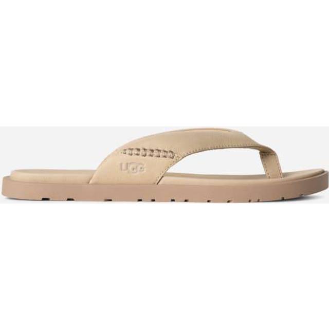 UGG® Seaside II Flip Flop for Men in Brown, Size 9, Leather/Polyester - Mustard Seed
