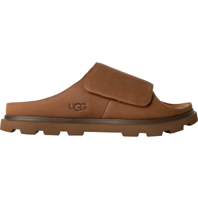 UGG® Solano Slide for Men in Brown, Size 8, Leather - Chestnut