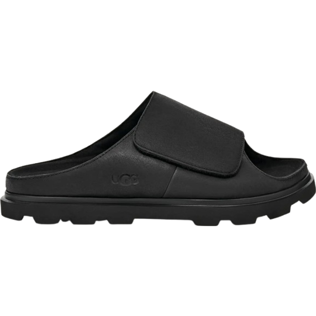 UGG® Solano Slide for Men in Black, Size 6, Leather