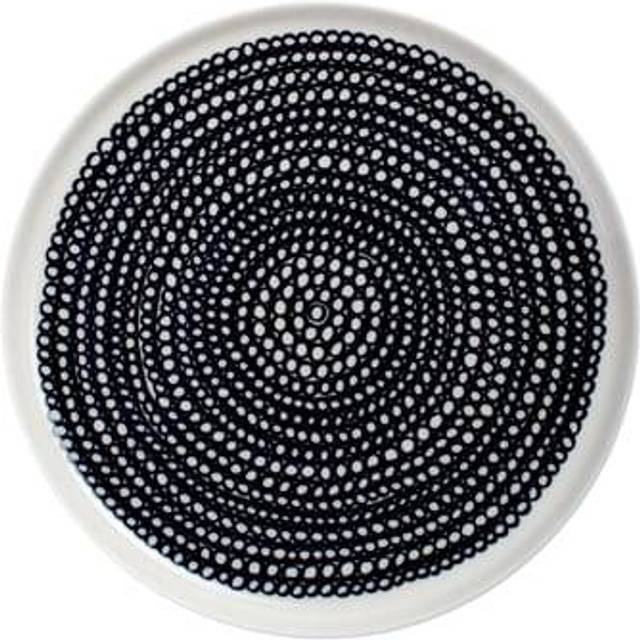 Marimekko Räsymatto tallrik Ø 20 cm svart-vit (små prickar)