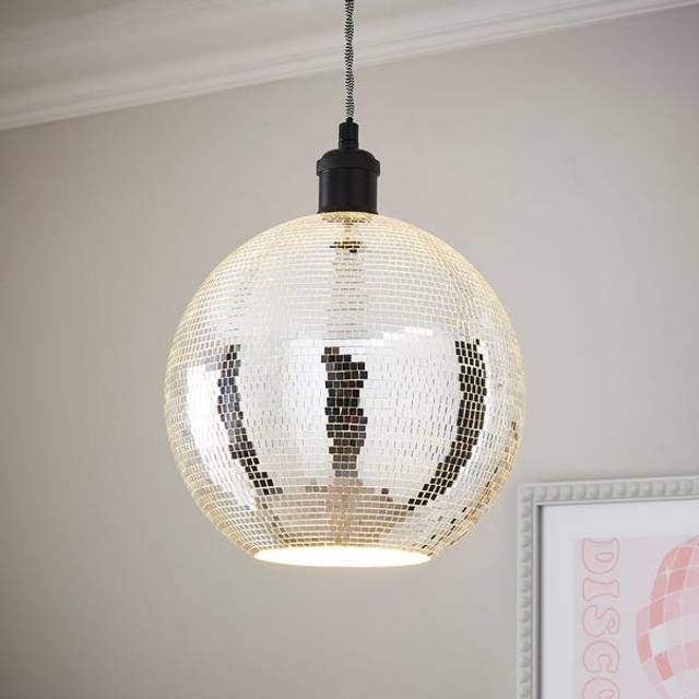 Disco Ball Easy Fit Pendant Shade - Silver