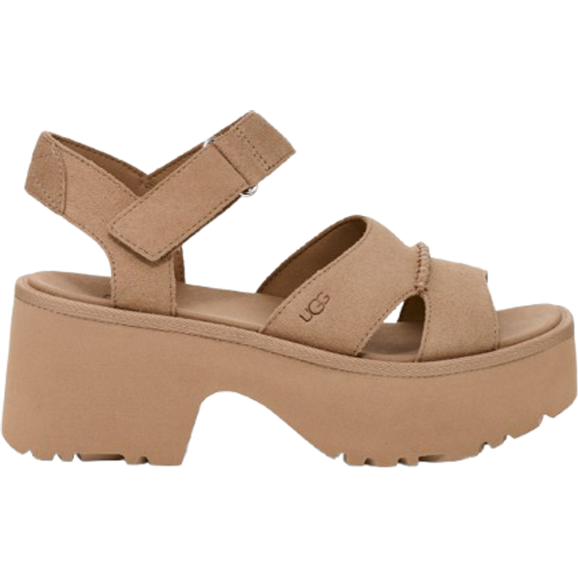 UGG New Heights Suede Ankle Strap Sandals, Sand