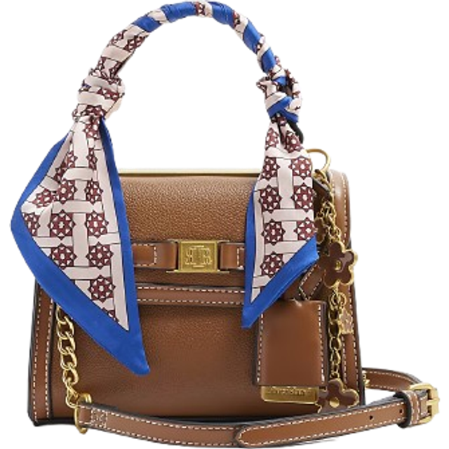 River Island Womens Brown Scarf Mini Tote Cross Body Bag - One Size