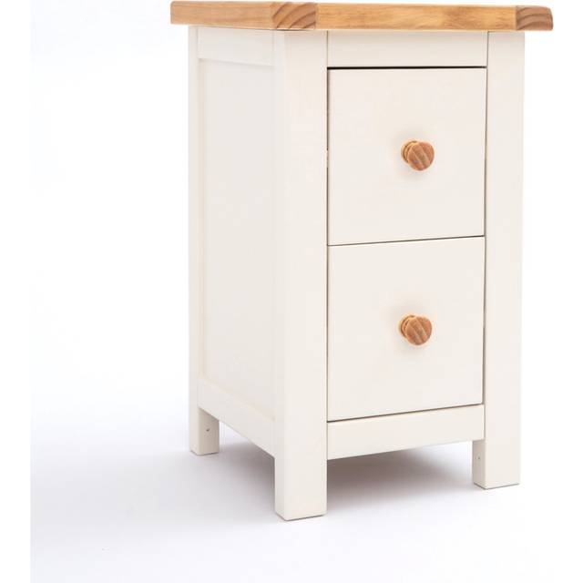 Pompey 2 Drawer Bedside Table - Natural (56cm H X 35cm W X 32cm D)