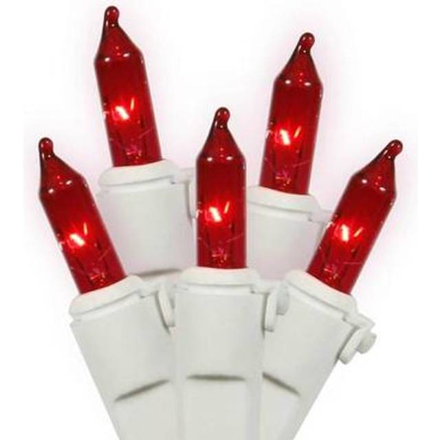 Vickerman W4W1003 33 ft. Bulb 4 in. Spacing Red 100 Warm White Mini Light Set