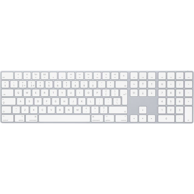 Apple Magic w/ Numeric Keypad Keyboard Universal Bluetooth QWERTY UK White - Silver,White