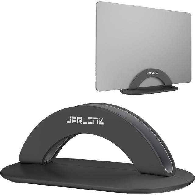JARLINK Aluminum Body Vertical Laptop Stand  Adjustable Desktop Stand Holder  Space Saving Laptop Holder Fits All MacBook/iPad/Surface/Samsung/HP/Dell