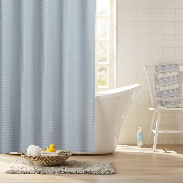 CLOROX 2-in-1 Bathroom Shower Curtain Liner  Durable Fabric  Weighted Magnets for Bath Water Control  Washable Premium Quality  Modern - 72 x 72 Grey