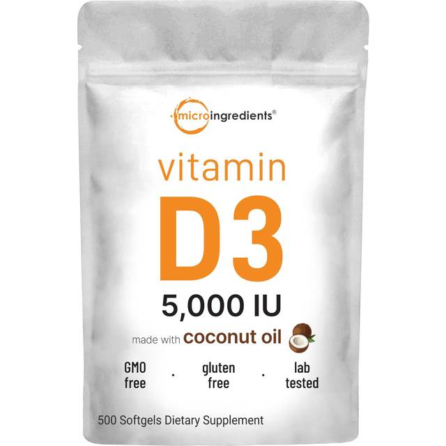 Micro Ingredients  Vitamin D3   5 000 IU  500 Softgels