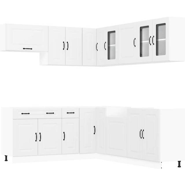 vidaXL 11 Piece Kitchen Cabinet Set Kalmar White Engineered Wood