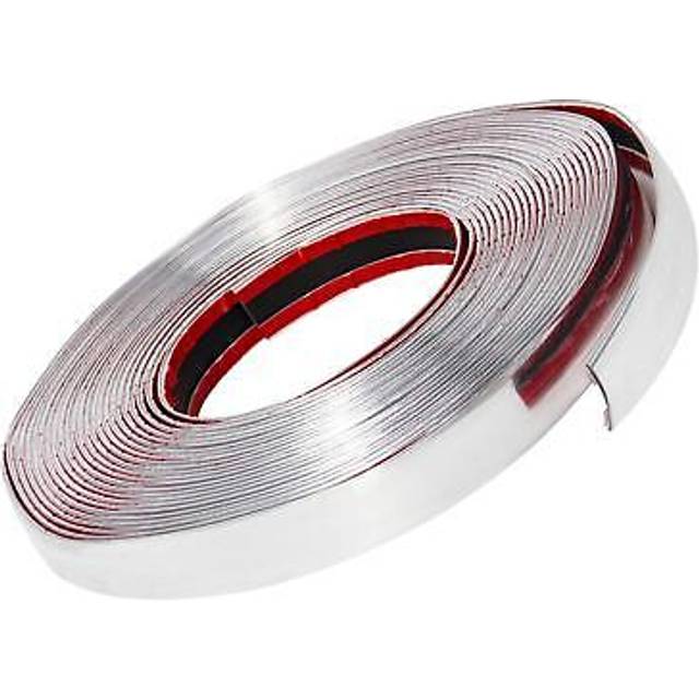 "QWORK Chrome Trim, Car Chrome Tape, Car Side Exterior Edge Protect Sticker DIY Exterior Decoration for Bumper Door Guard Protection, 1"" x 40 Feet /"