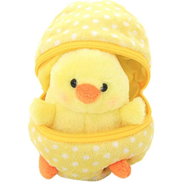 Plushland Plush Stuffed Animal 6 Inches Zip Up Egg Hideaway Cute Yellow Pastel and Polka Dot Easter Colors Spring Inspired Gift for Girls and Boys Bir