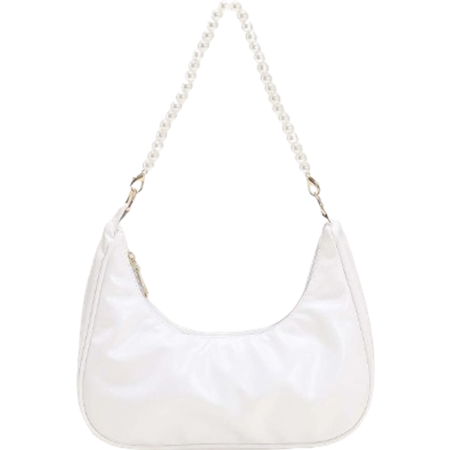 SHEIN Fashion Pearl Crescent Shoulder Bag, Elegant Underarm Shoulder Bag, Commuting Purse, Pearl Handbag