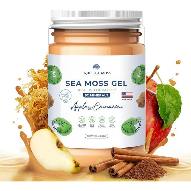 True Sea Moss  Natural Superfood From The Sea  Apple and Cinnamon  16 fl oz (473 ml)