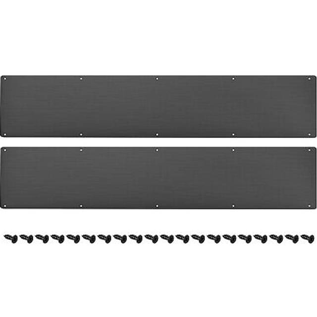 2pcs 6 x 30 inches aluminum door kick plate for exterior door, black