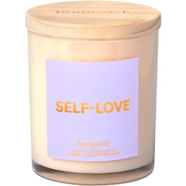 Homesick Scented Candles for Home (Self-Love) - 7.5 oz Long-Lasting Natural Soy Wax Blend Jar Candle Gift for Women & Men for All Occasions  30-35 Hou