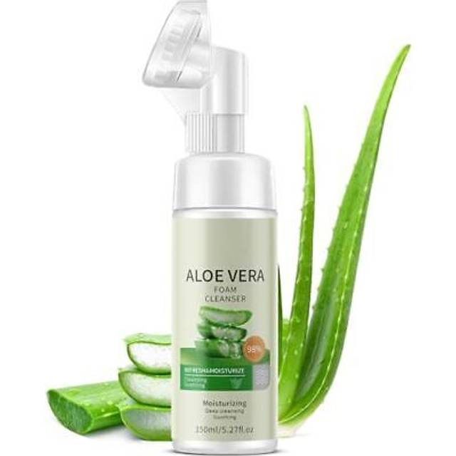 CERAVELO Soothing and Deep Cleansing Foaming Cleanser with Brush | Premium Face Wash for All Skin Types with Aloe Vera and Amino Acid | Fragrance