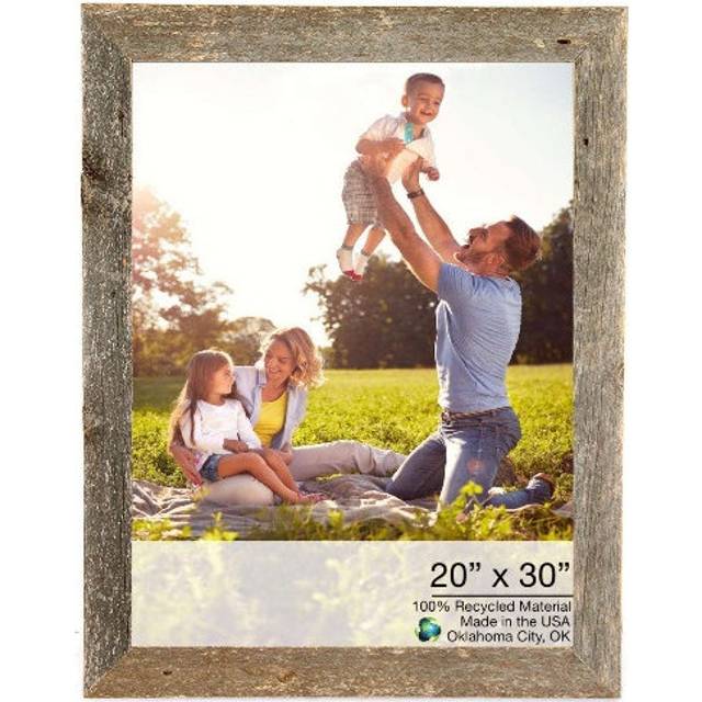 20 X 30 Rustic Farmhouse Weathered Gray Wood Frame