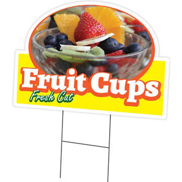 SignMission C-DC-1216-DS-Fruit Cups19 12 x 16 in. Yard Sign & Stake - Fruit Cups