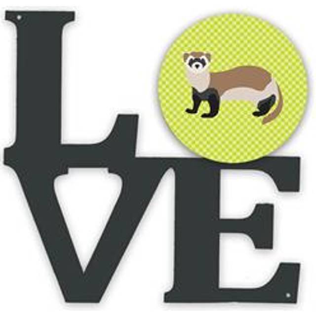 """""Caroline's Treasures Ferret Green Metal Artwork Love wall-decor  Multicolor"""""