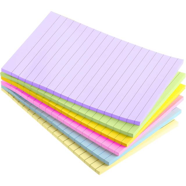 "Mr. Pen- Lined Sticky Notes 4"""" x6""""  6 Pads  60 Sheet/Pads  Pastel Colors  Sticky Notes with Lines  Sticky Note Pads  Sticky Pads  Sticky Notes Lined"
