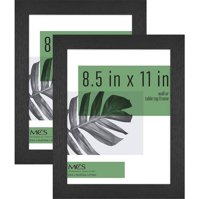 MCS Studio Gallery 8.5x11 Picture Frame Black Woodgrain  Rectangle Photo Frame for Photos  Posters & Art Prints & Easel for Tapletop Display (2-Pack)