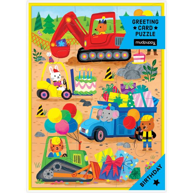 Construction Site Birthday Greeting Card Puzzle