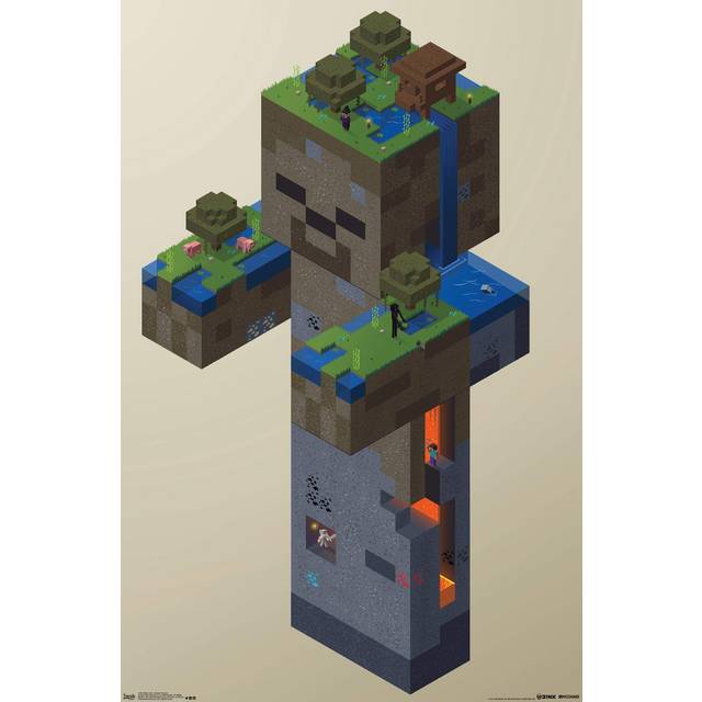 "Trends International Minecraft - Zombie Swamp Wall Poster  22.375"""" x 34""""  Unframed Version"