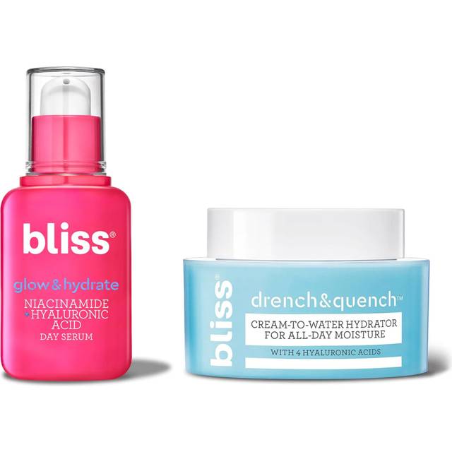 Bliss Hydration Sensation Bundle: Glow & Hydrate Serum + Drench & Quench Cream-to-Water Hydrator | 2-Step Hydrating Skincare Routine for Radiant  Plum