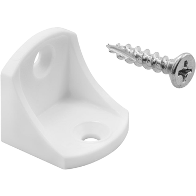 Prime-Line EP 16078 Shelf Bracing  3/16 In.  Plastic Construction  White  with Fasteners (2 Pack)