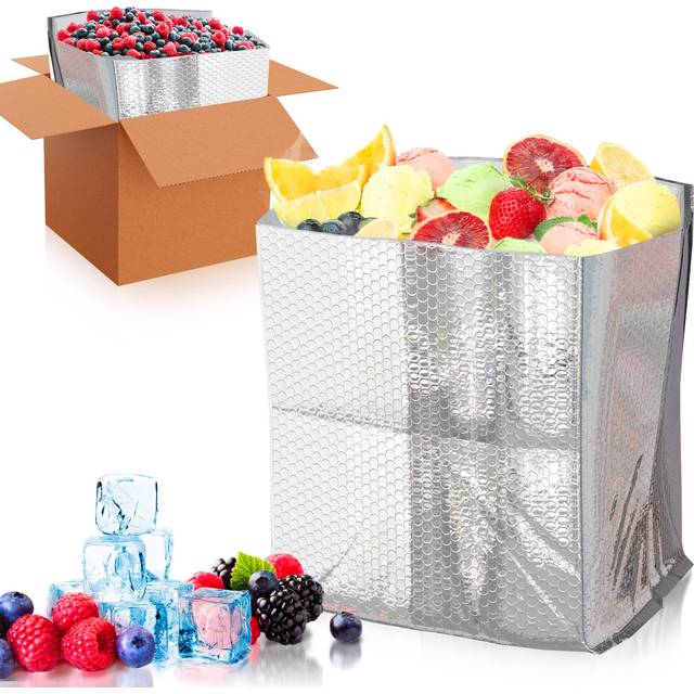 ABc Foil Insulated Box Liners 8 x 8 x 8  Pack of 10 Silver Insulated Shipping Boxes for Frozen Food  Odorless Insulated Shipping containers  Leakproof