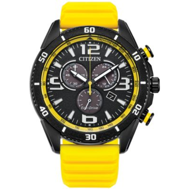 Men's Brycen Watch | Stainless Steel and Silicone | Black/Yellow | Citizen® Eco™ - One Size