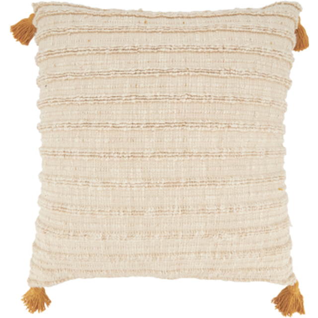 Saro Lifestyle 959.MU20SP 20 in. Timeless Texture Striped Woven Poly Filled Square Throw Pillow, Mustard